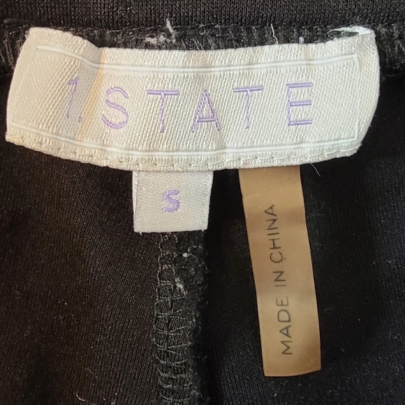 1.STATE‎ Front Slit Ankle Pants Seamed Black Women's Sz Small Minimalist Classic - Picture 6 of 13